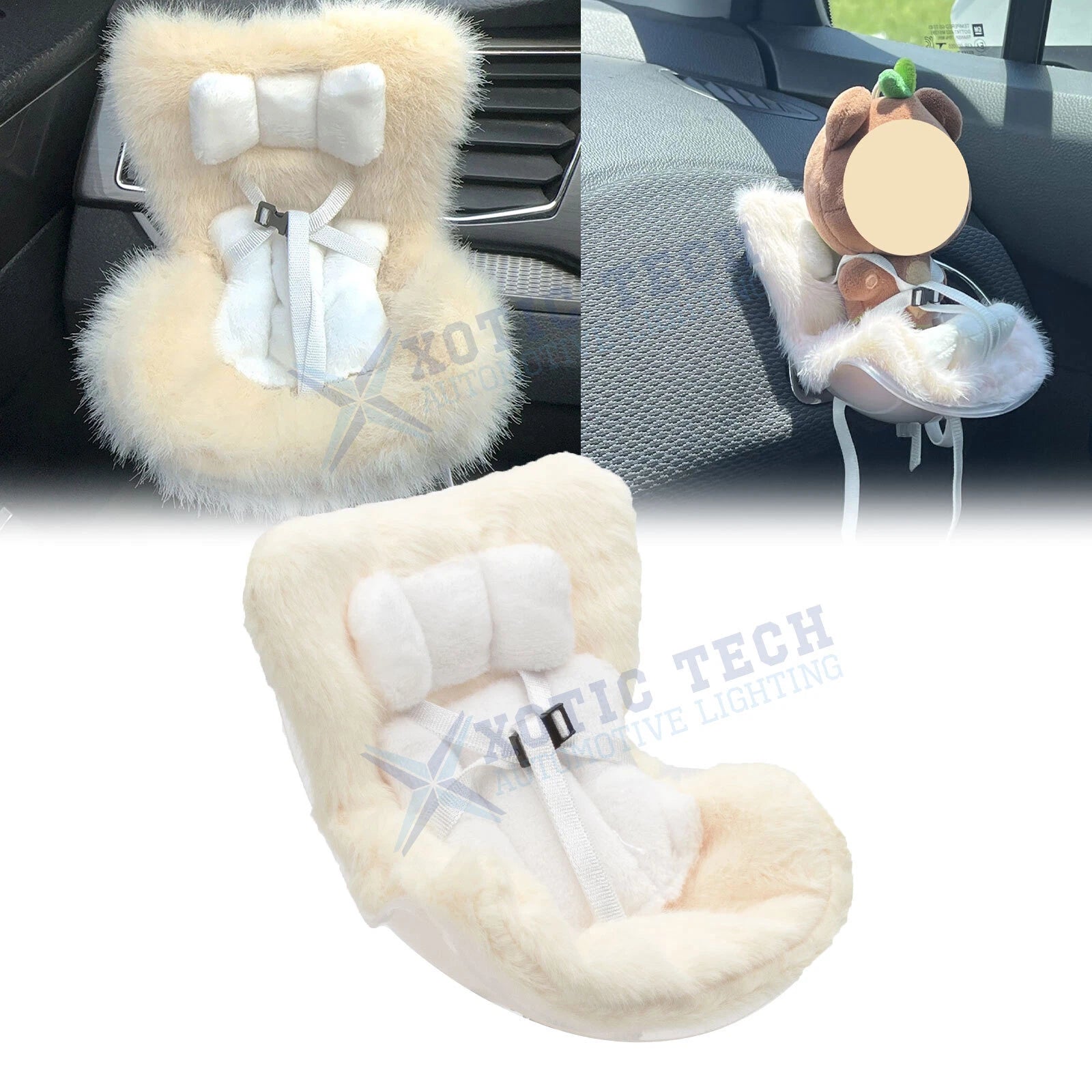 Beige Air Vent Ornament Accessory for Mini Safety Seat Plush Dolls (—)