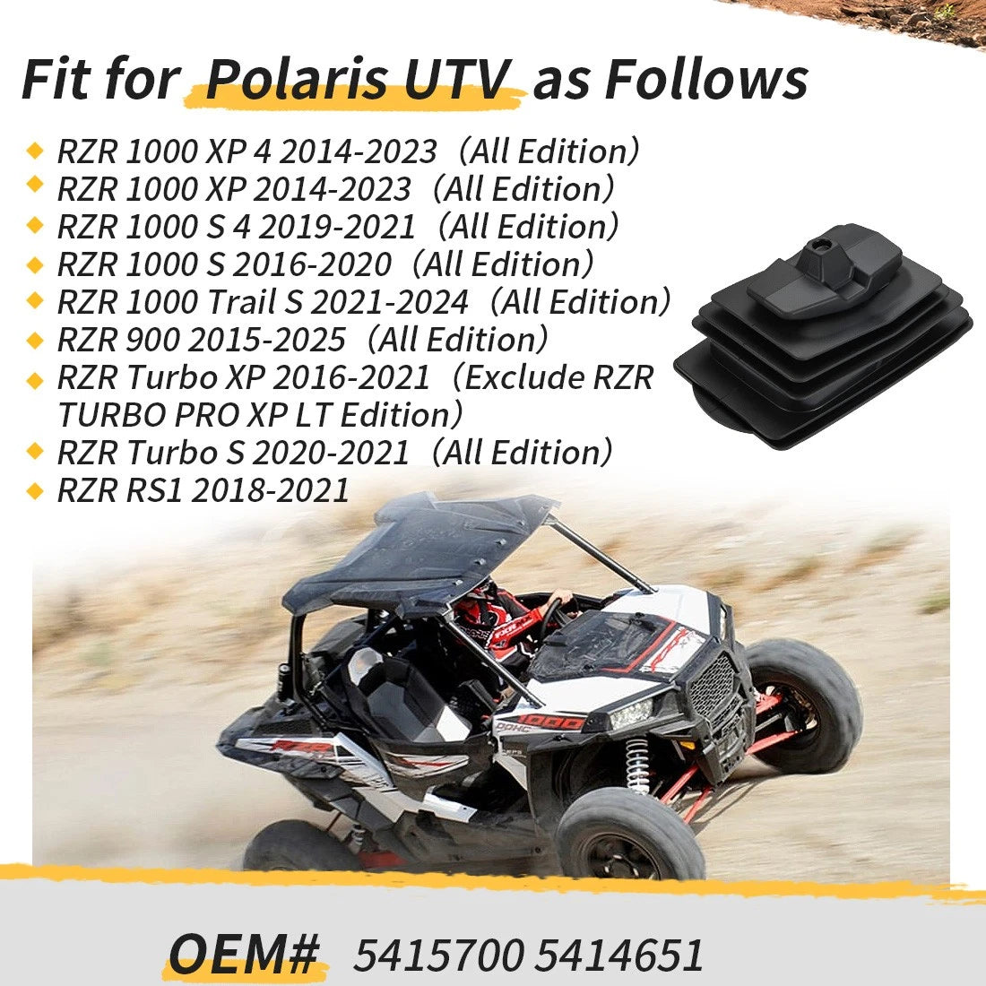 Floor Shifter Boot for Polaris RZR XP 1000 XP 4 S Trail S (2014–2024) 5415700