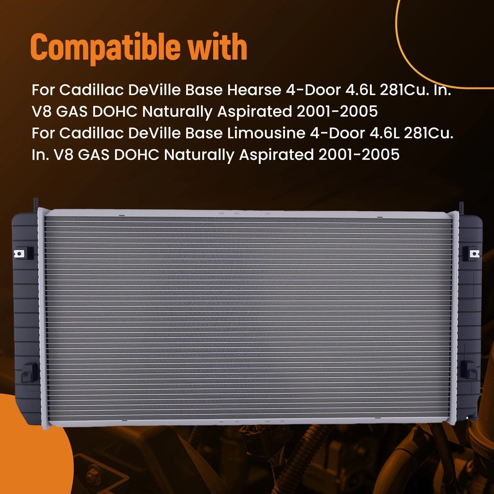Aluminum Cooling Radiator for Cadillac DeVille (2001–2005) 89018715 CU2491