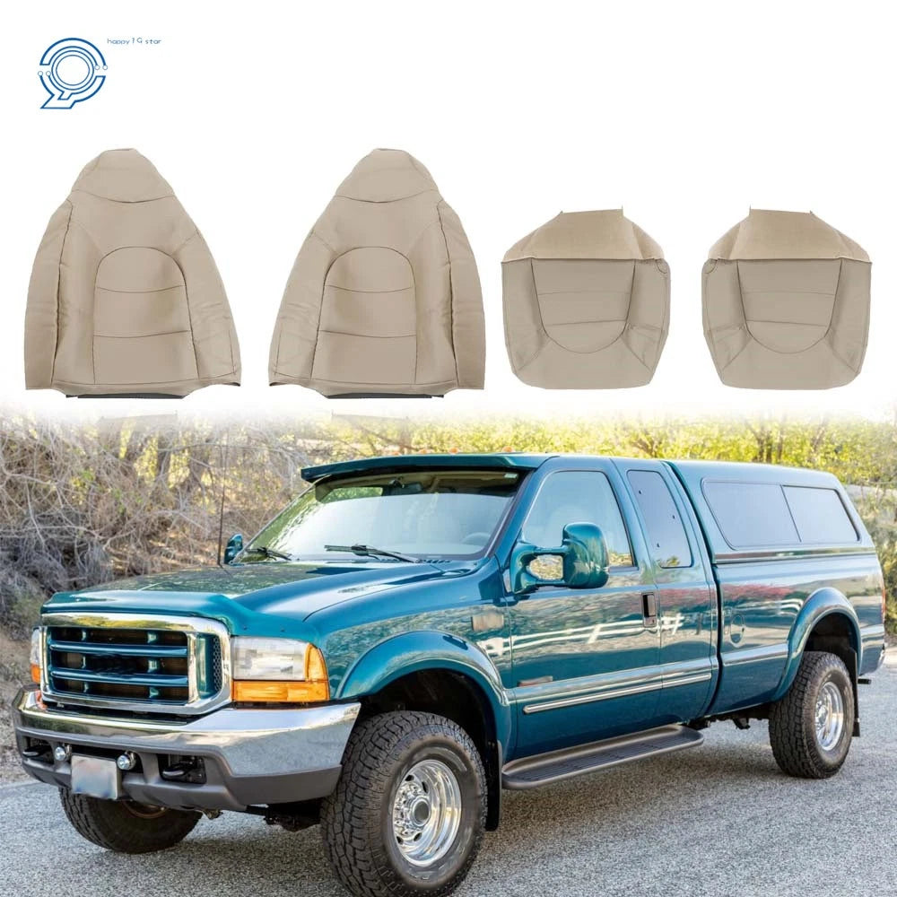 Set of 2 Front Seat Covers for Ford F250 F350 Lariat (1999–2000) Tan
