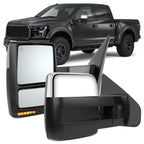 Chrome Power Heated Towing Mirrors Turn Signal Pair for Ford F150 (2007–2014)