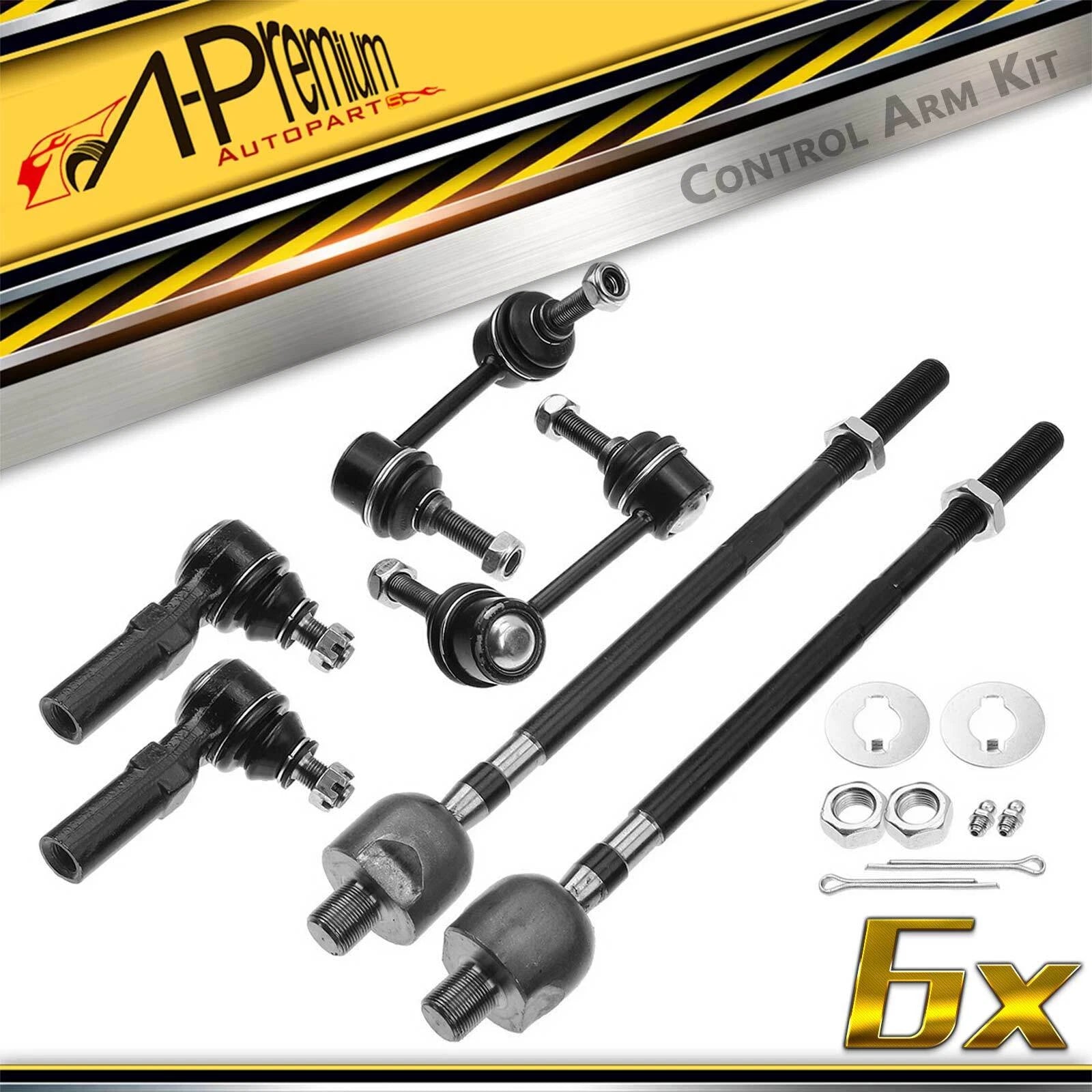 Set of 6 Front Sway Bar Tie Rod Ends for Nissan Maxima (2000–2003)