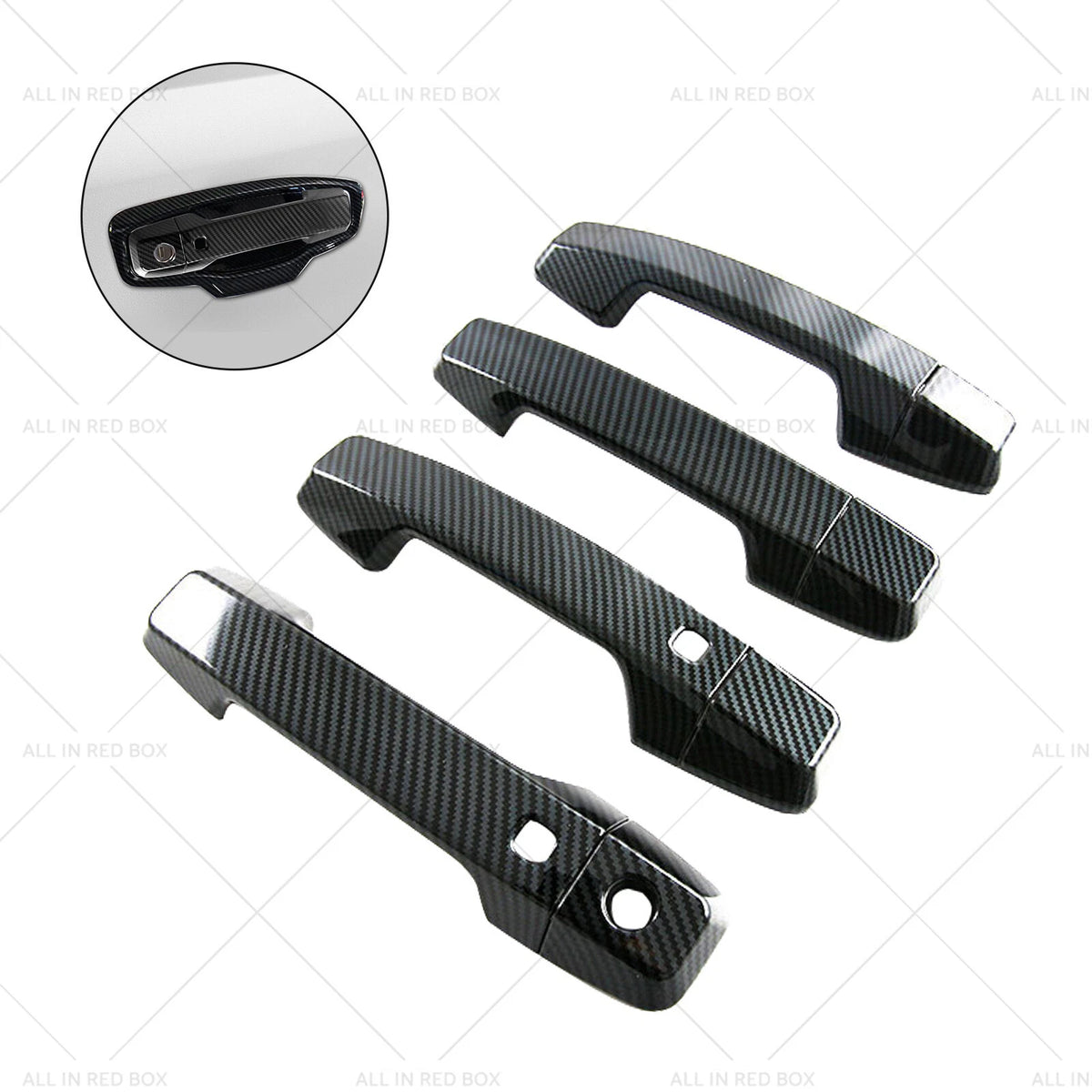 Set of 4 Side Door Handle Covers for Mitsubishi Triton L200 (2023–2025) Carbon Fiber