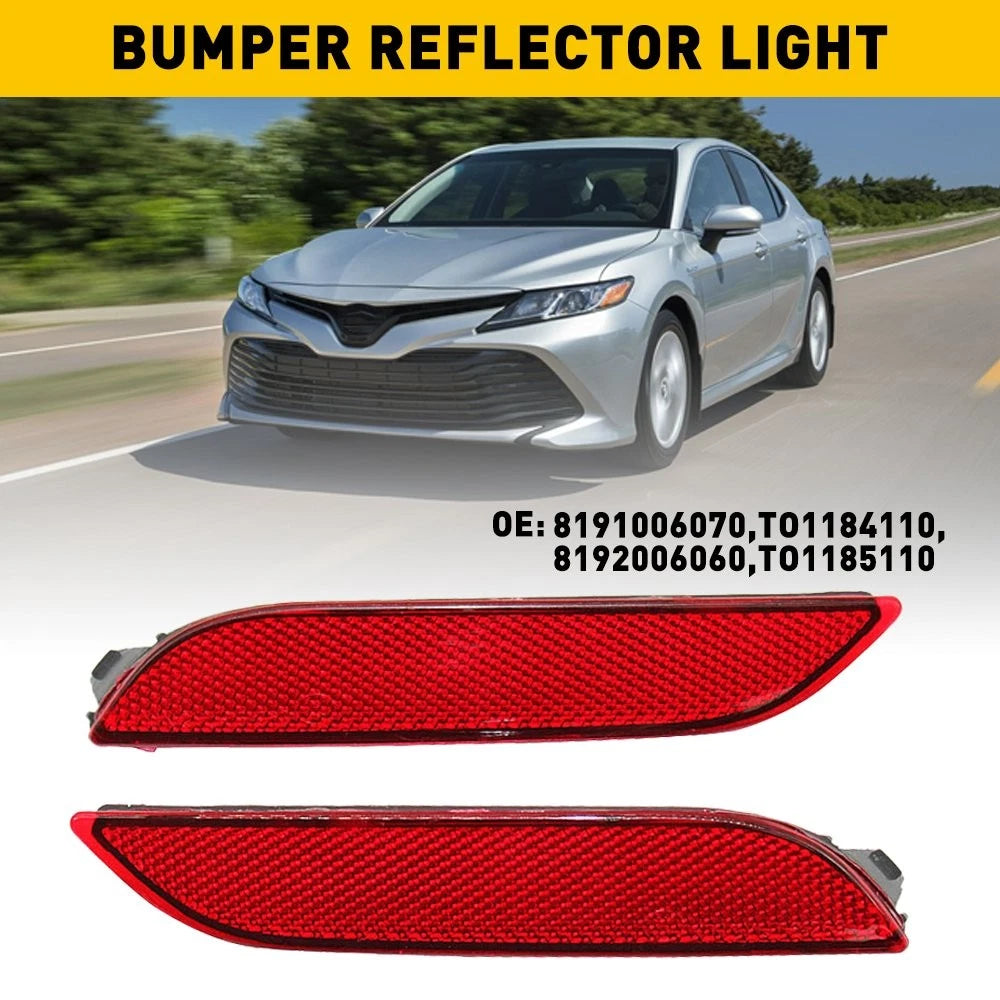 2X LED Rear Bumper Reflectors for Toyota Camry (2018–2021)