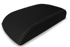 Console Lid Armrest Cover for Ford Explorer (2011–2019) Carbon Fiber Green Stitch