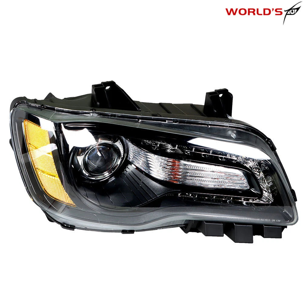 Headlight Set for Chrysler 300 (2011–2014) Black Housing Halogen