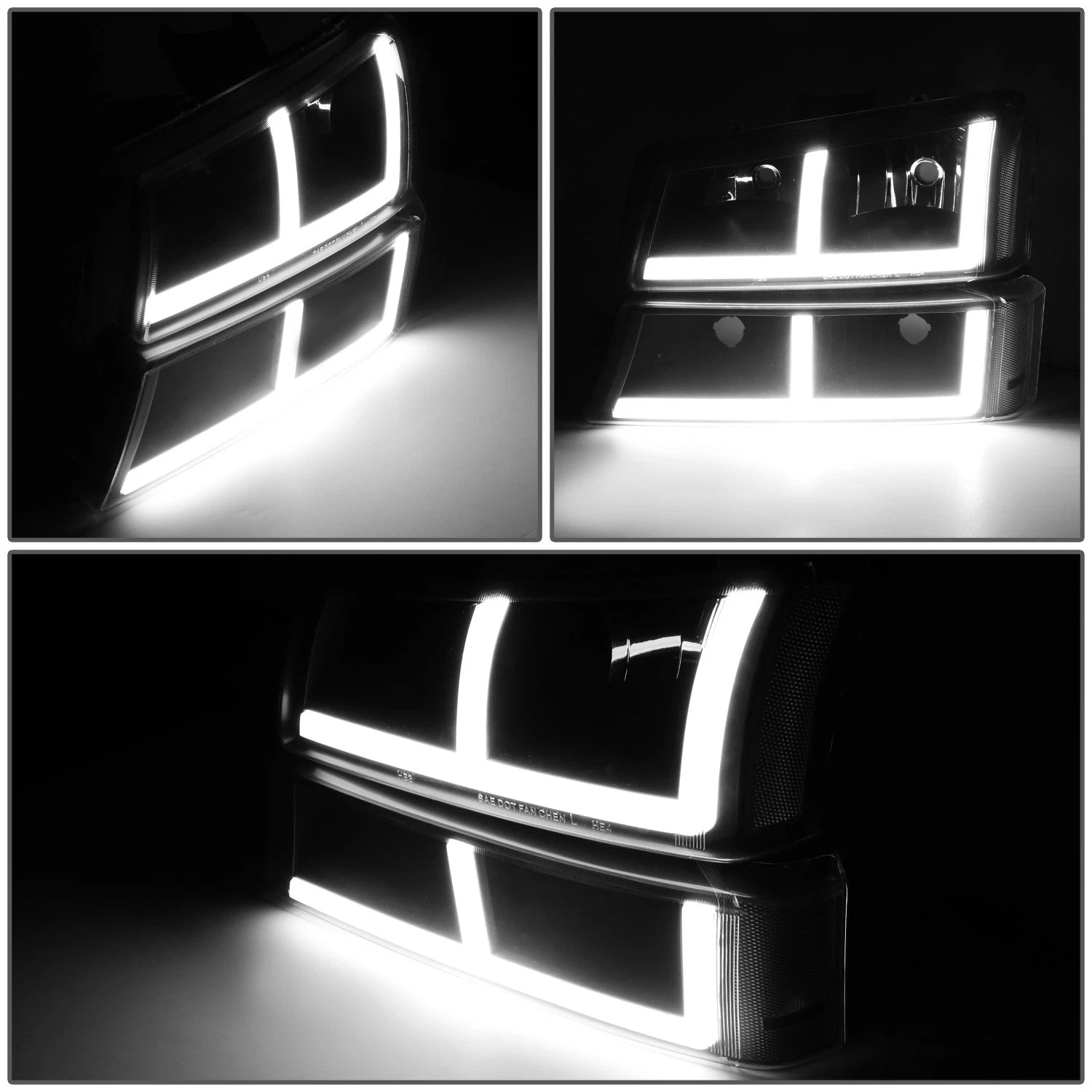 LED DRL Headlights Bumper Lamps for Silverado 1500-3500 (2003–2007)