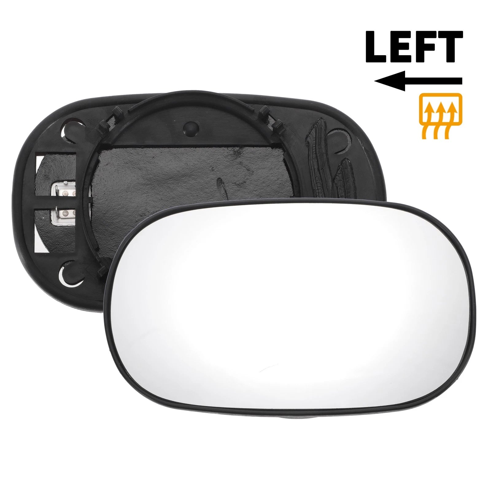 Left Side Heated Convex Mirror Glass for Ford Ka (1996–2008)