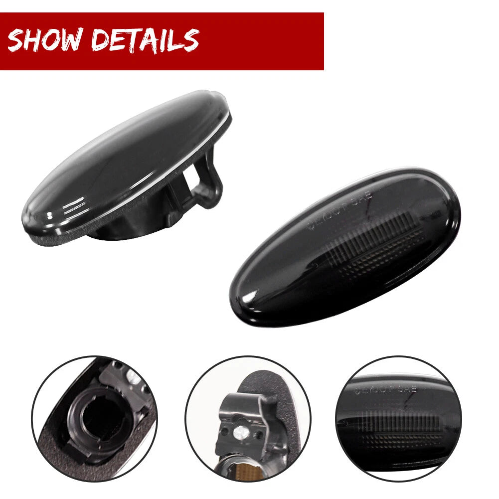 Smoke White LED Front Side Marker Light for Mitsubishi Outlander Lancer EVO (2003–2023)
