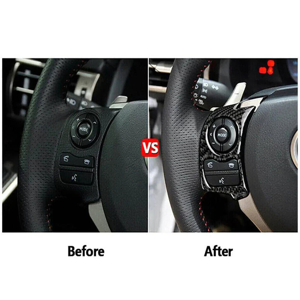 Carbon Fiber Steering Wheel Button Trims for LEXUS IS250/300/350 (2014-2017)