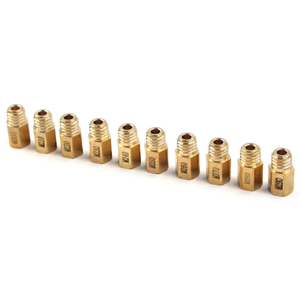 10 Pcs Hex Type Main Jets for MIKUNI VM/TM/TMX Carburetor (200-290)