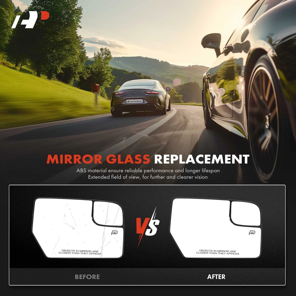 Passenger Power Mirror Glass with Spotter for Ford Expedition