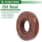 Set of 5 Oil Seal Rotary Shaft Seal FKM Rubber 17x40x7mm
