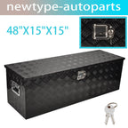 Black Aluminum Tool Box for Pickup Truck (48"x15"x15")