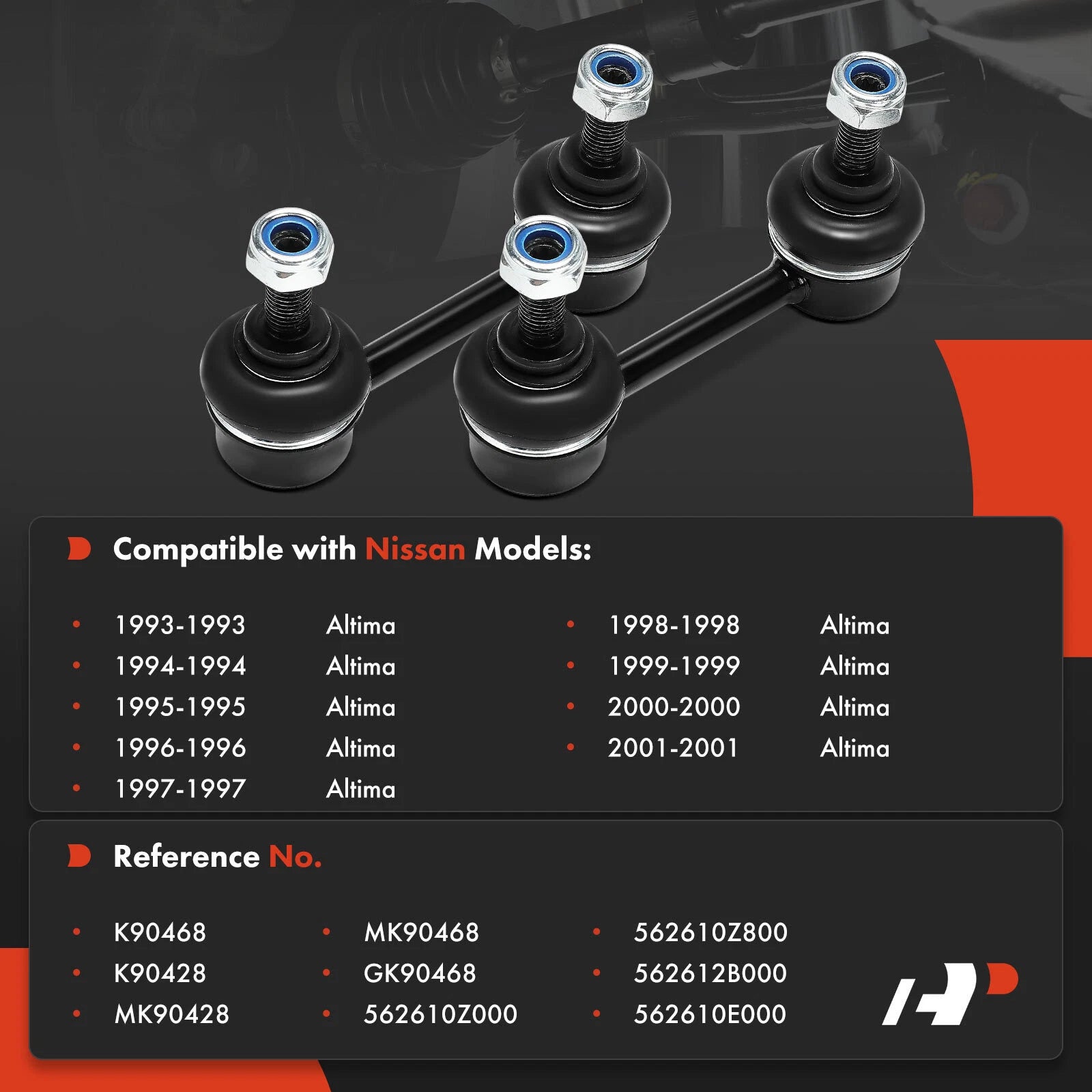2X Rear Sway Bar Links for Nissan Altima (1993–2001)