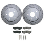 Front Brake Kit 336mm Drilled Disc Rotors & Akebono Pads for Dodge Ram 1500 (2002–2023)