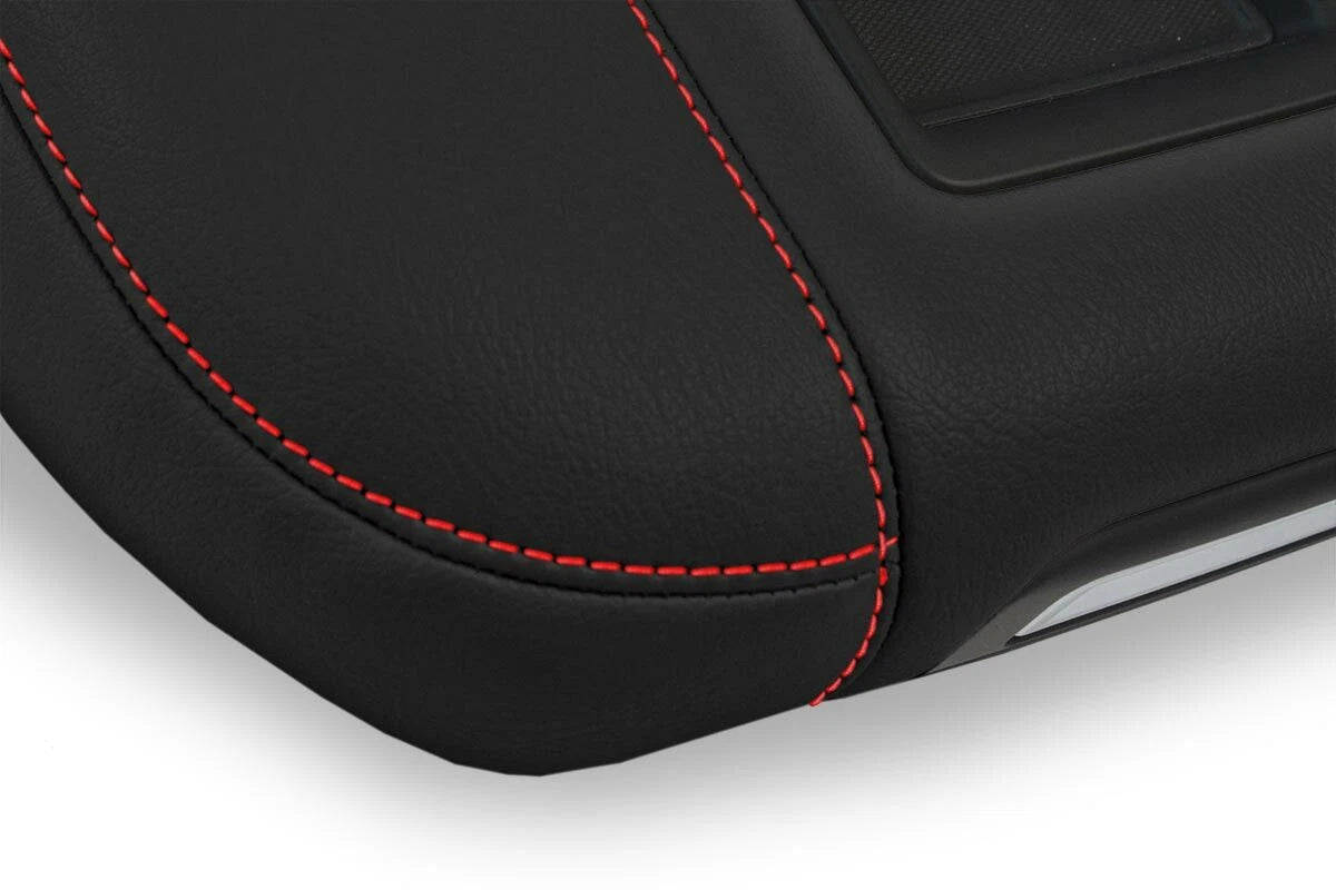 Console Lid Armrest Cover for GMC Sierra (2019–2020) Red Stitch