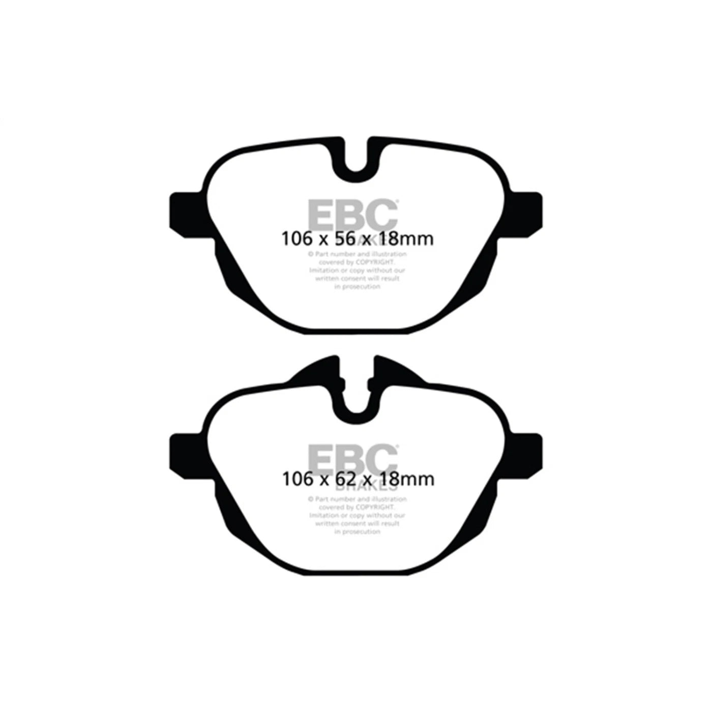 Set of 2 Brake Pads for BMW X3, X4, 530, 528, 530e, 530i, i8