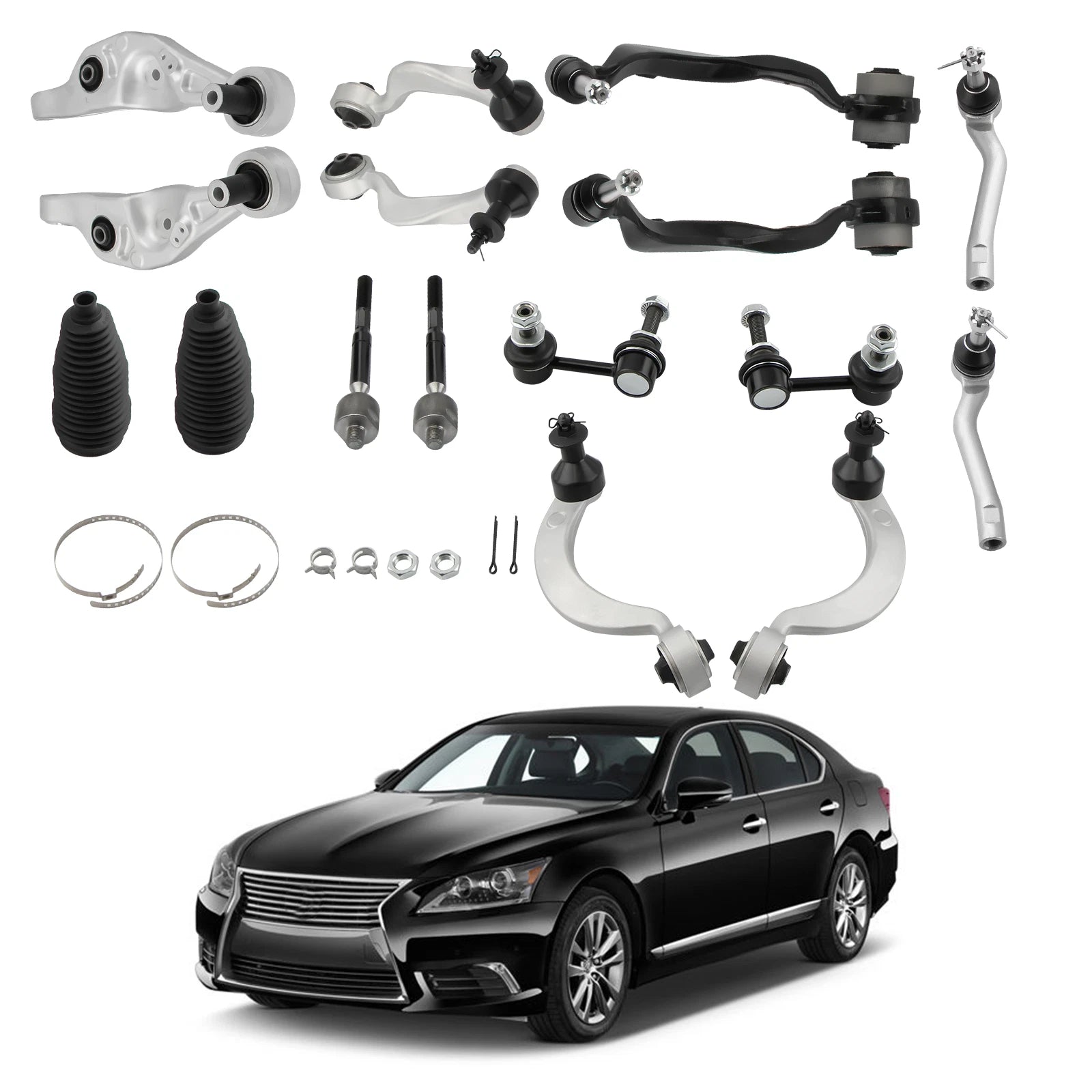 16pc Control Arms Ball Joints Tie Rods for Lexus LS460 (2007-2017)