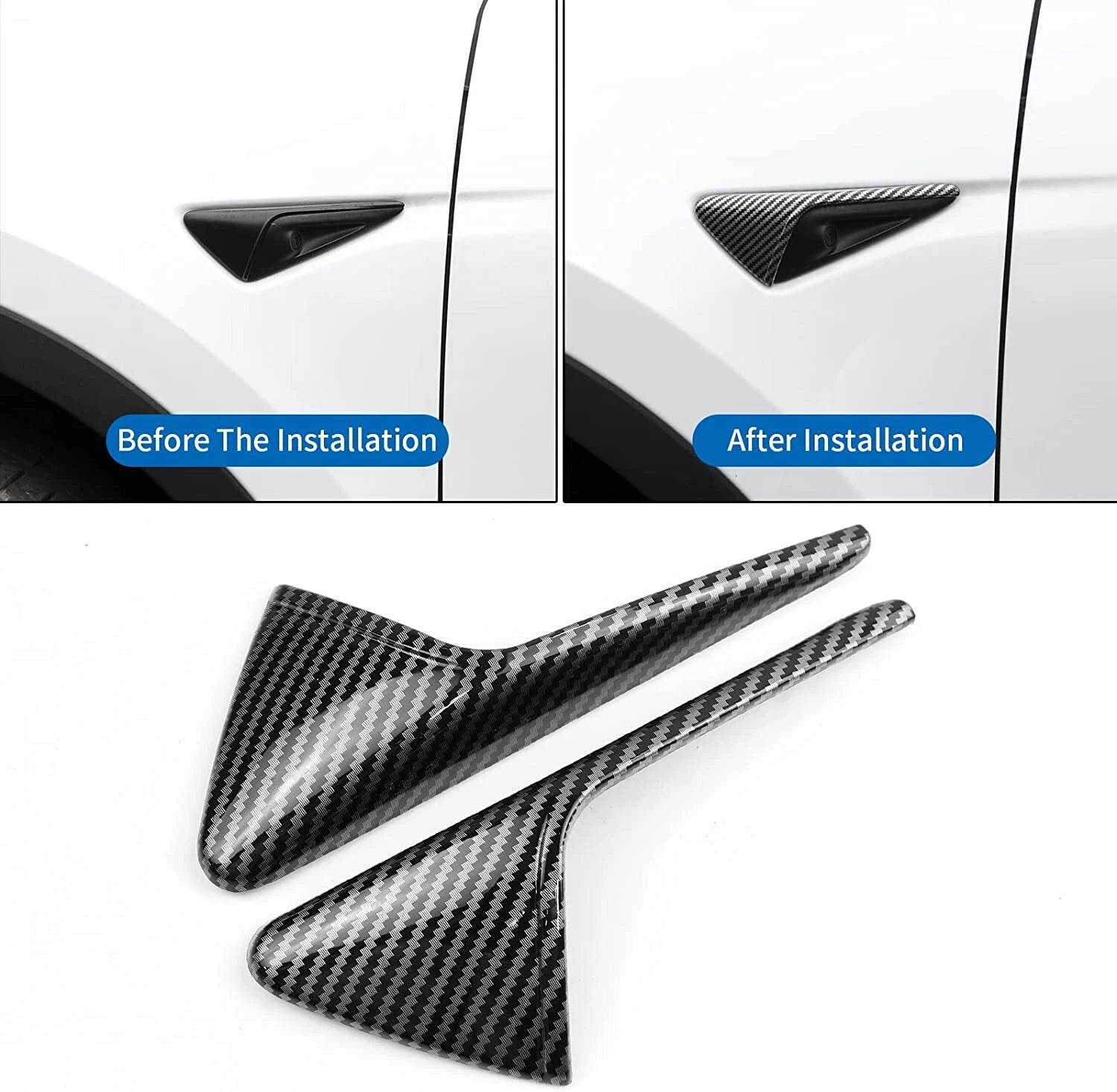 Carbon Fiber Side Fender Camera Vent Cover Trim for Tesla Model 3/Y