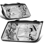 Pair Chrome Housing Clear Lens Headlight w/Fog Lamp for VW Jetta Mk4 (1999–2005)