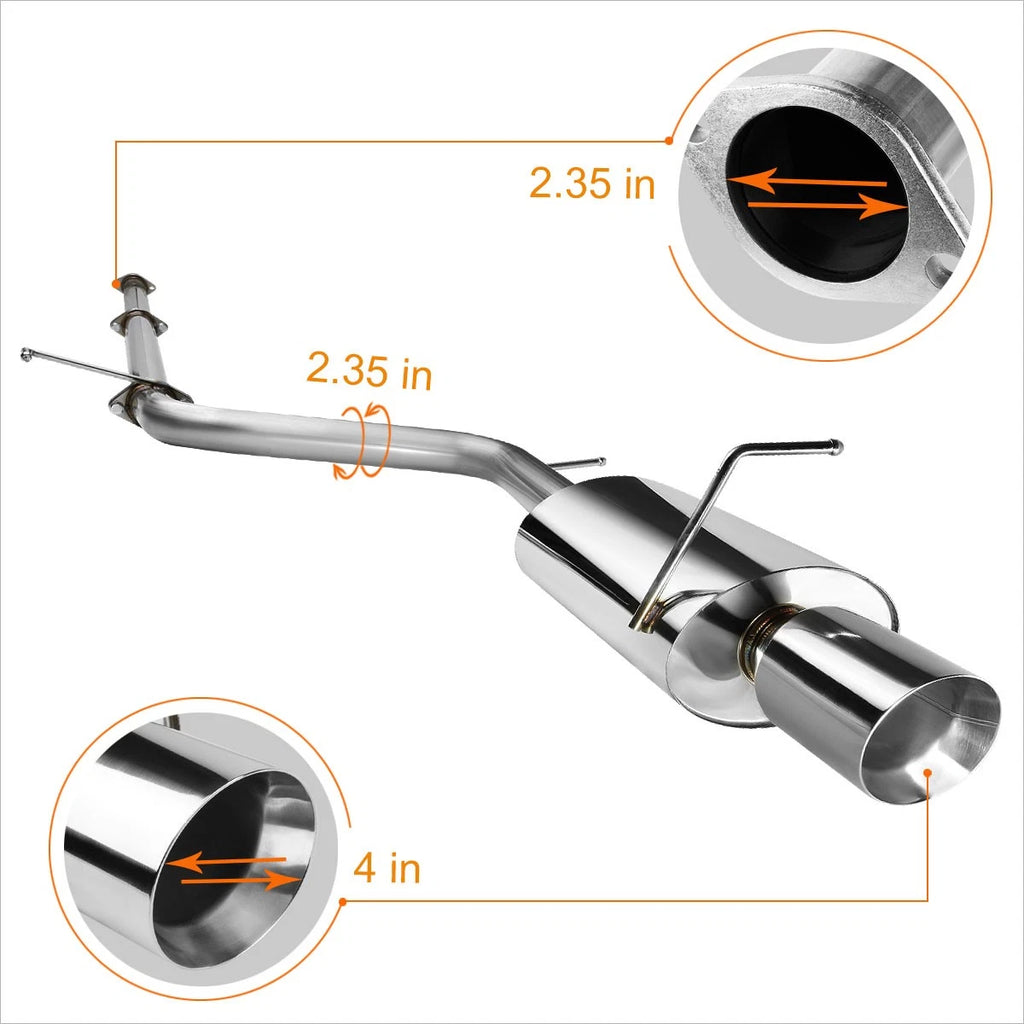 4" Rolled Tip Muffler Catback Exhaust for Mitsubishi Eclipse 2006–2009