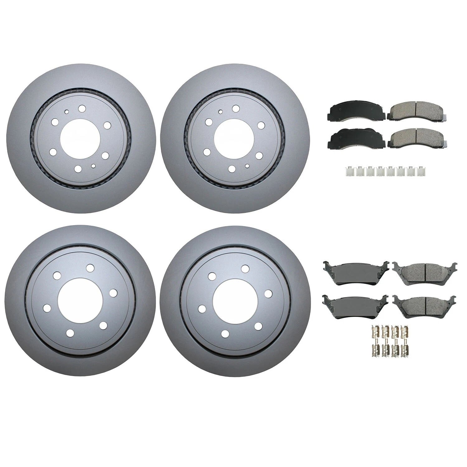 Front Rear Brake Kit Disc Rotors & Akebono ProACT Pads for Ford F-150