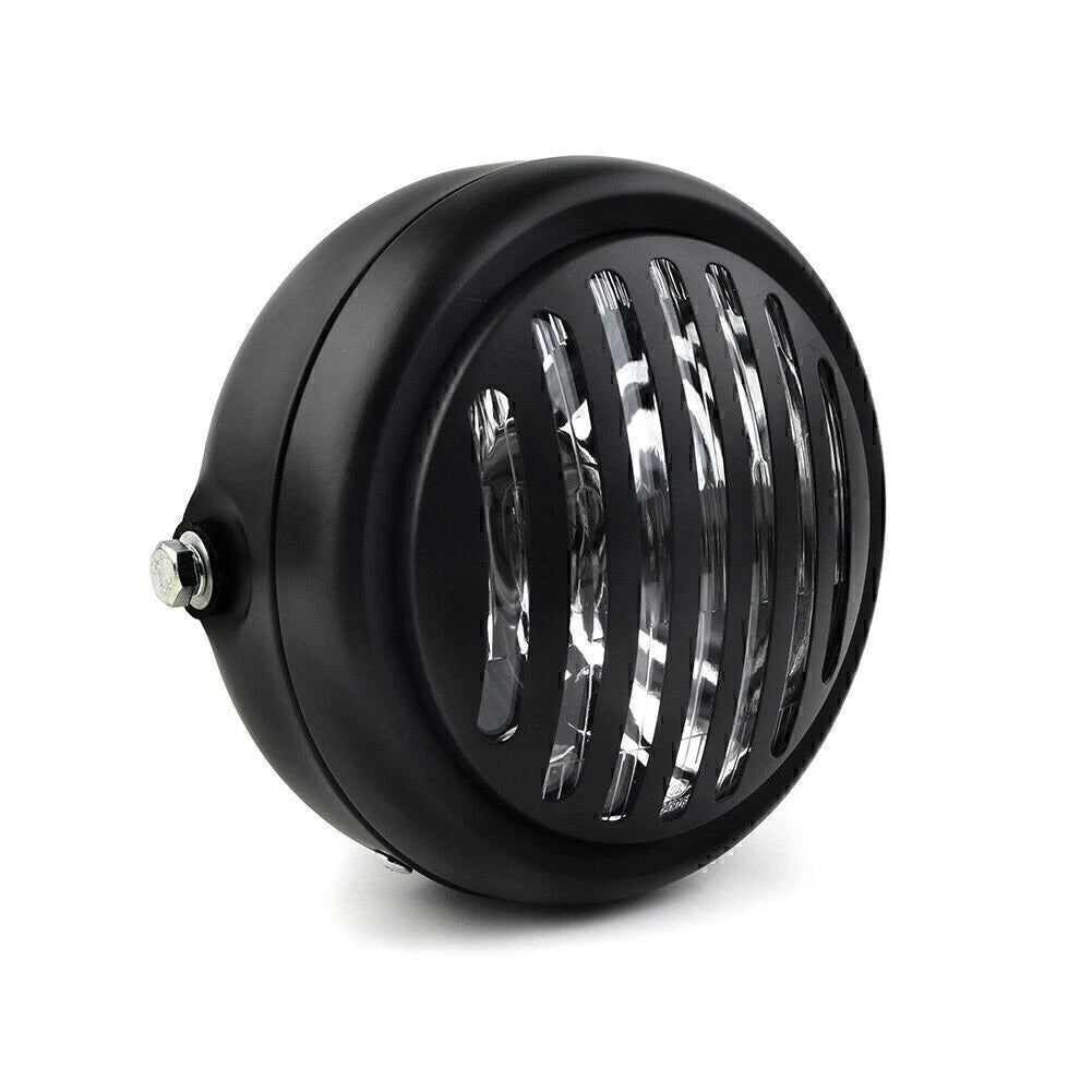 6.5" Round Scalloped Finned Grill Headlight for Harley Sportster