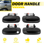 Set of 2 Outside Door Handles Smooth Black for Nissan Sentra (2000–2006)