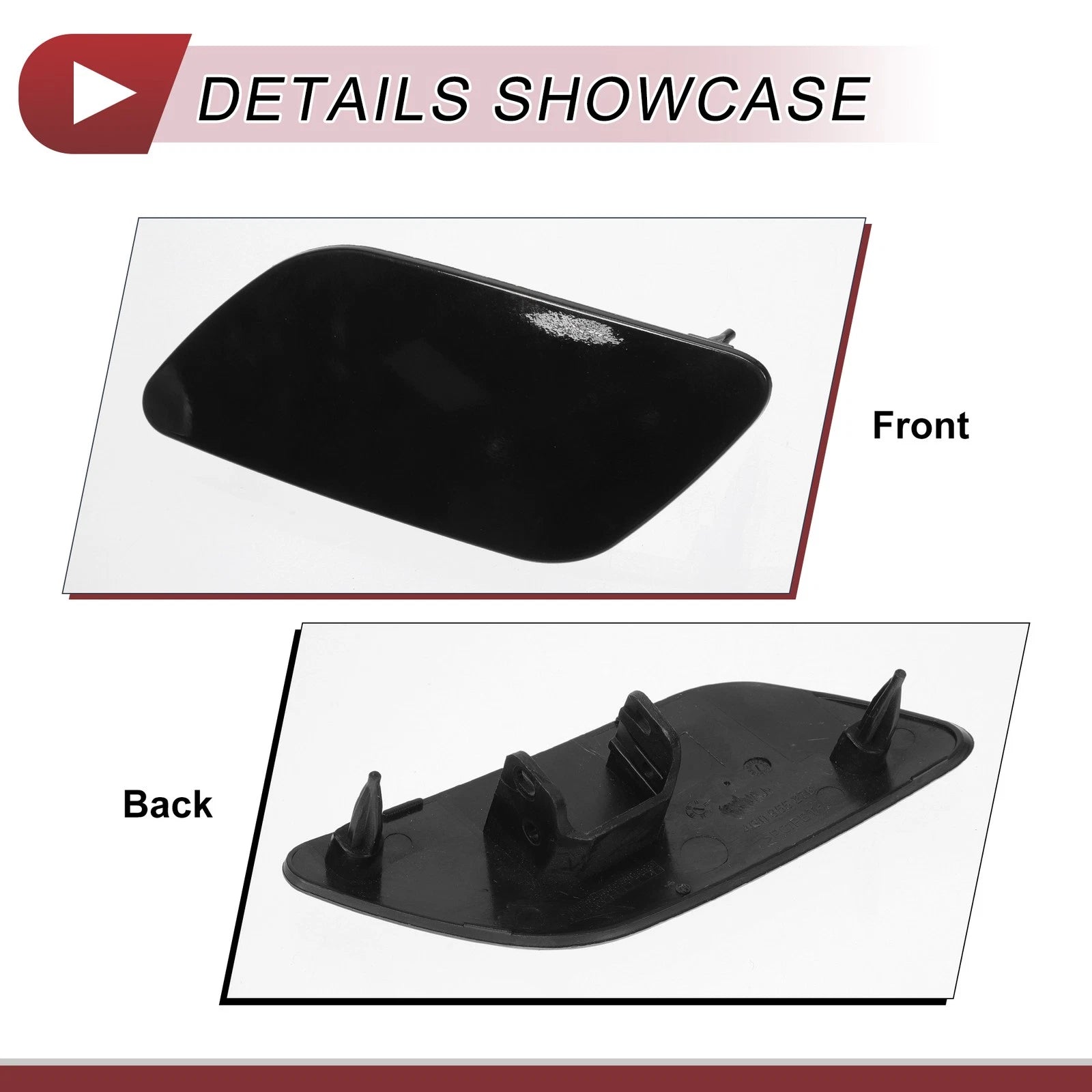 Front Left Washer Nozzle Cover Cap for Audi A6 C7 (2012–2017) 1 Pcs Black