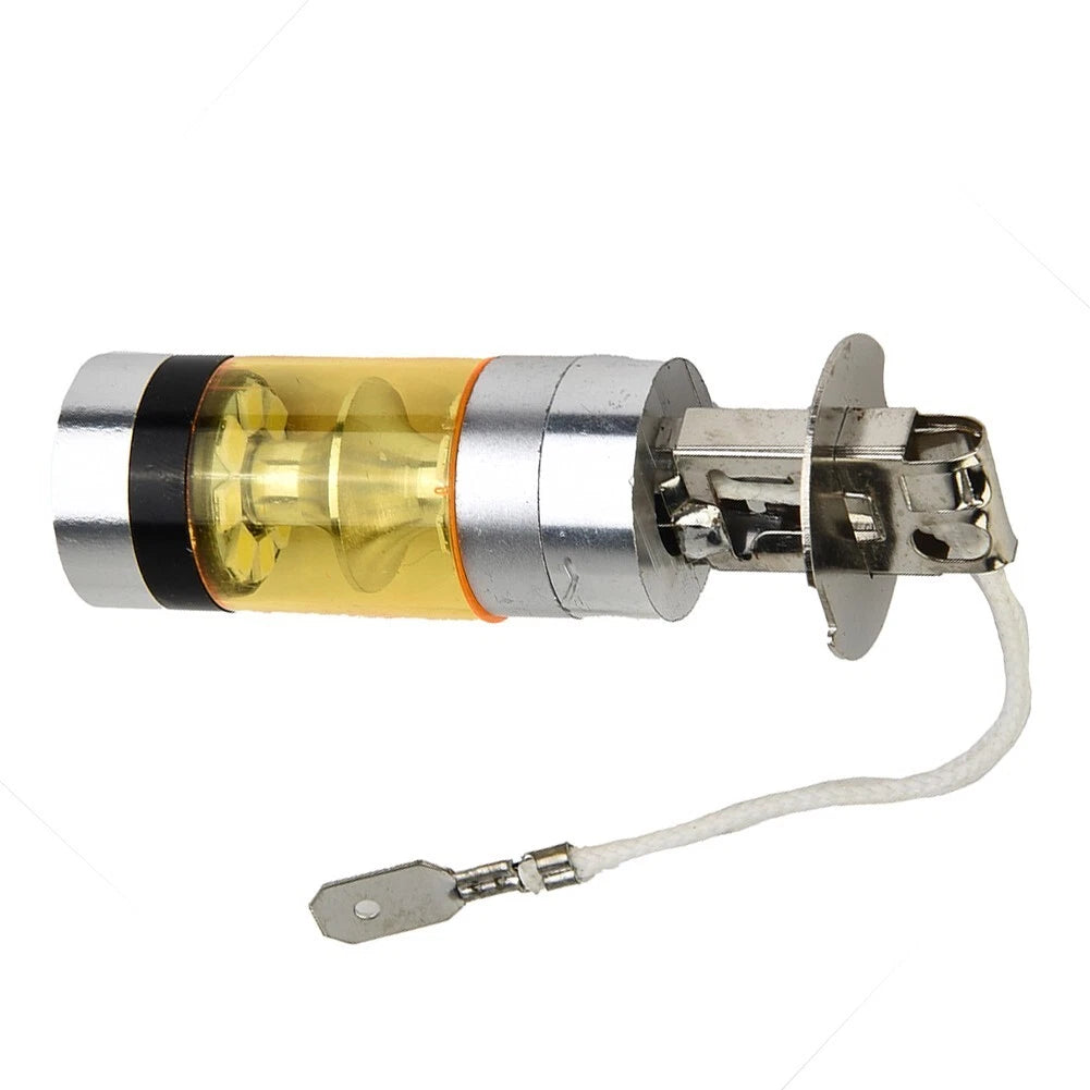 2X H3 100W 2828 LED Fog Light Turn Signal Brake Lamp Bulb Yellow for