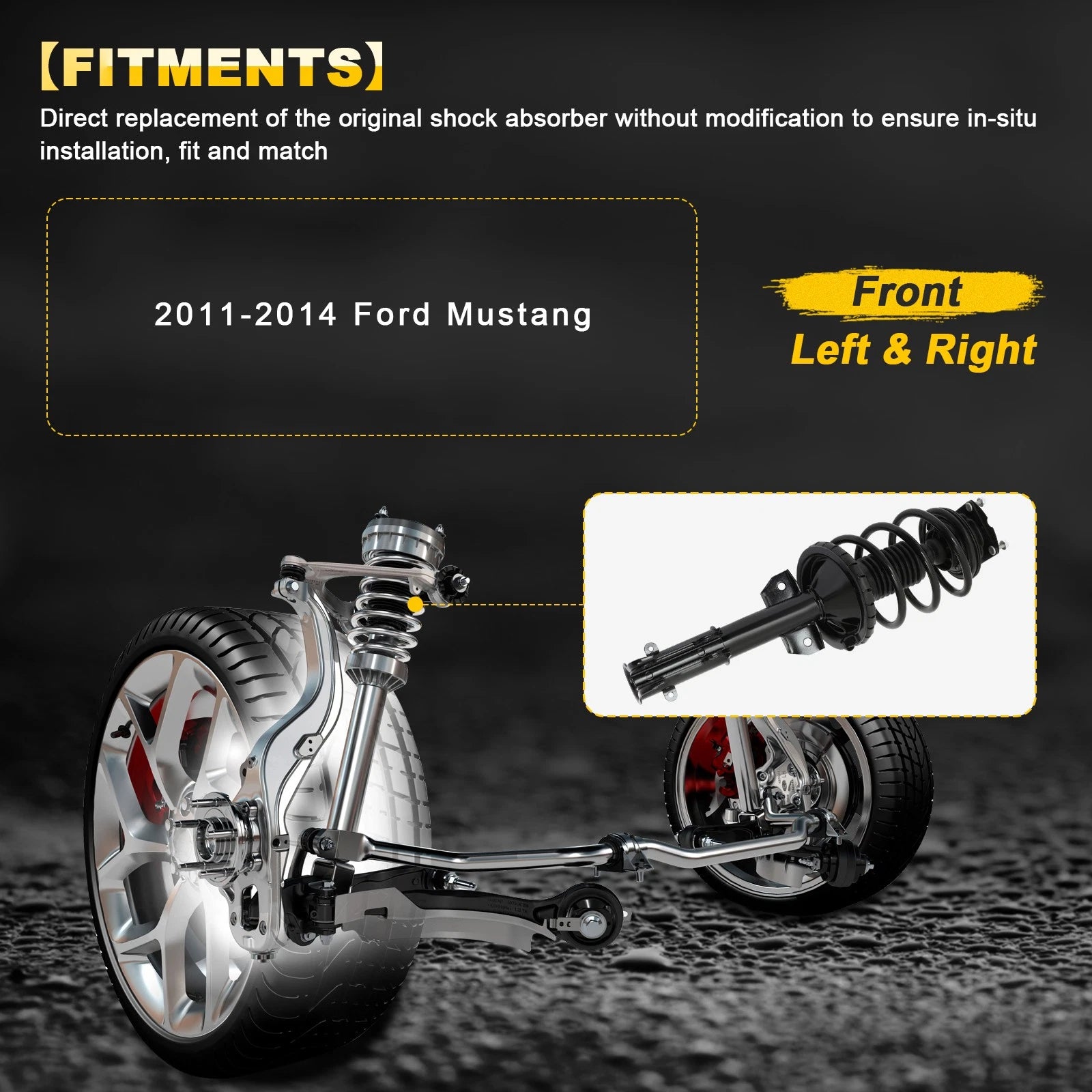 Set of 2 Front Complete Struts for Ford Mustang (2011–2014)