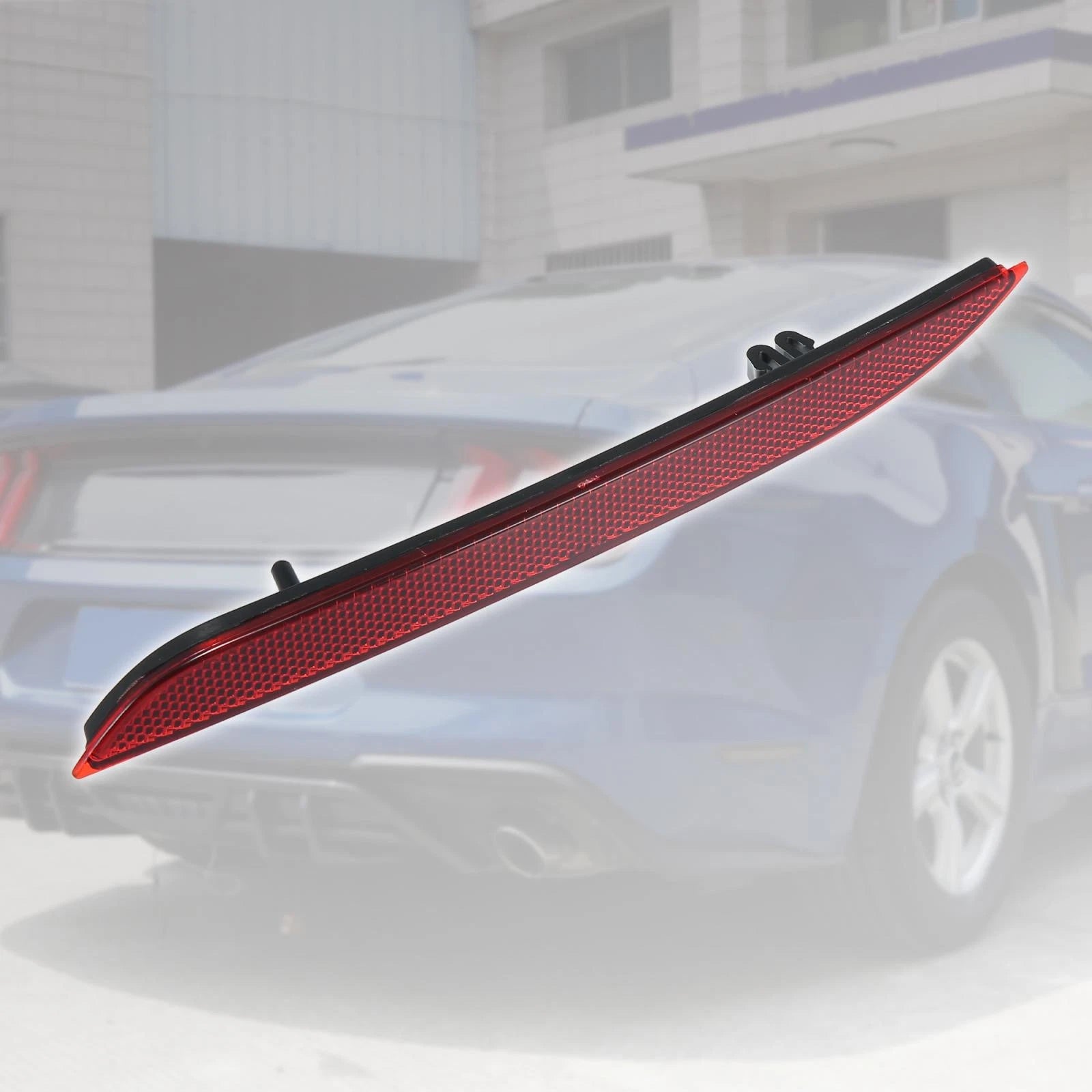 2X Bumper Reflector Sticker for Ford Mustang (2015–2017) FR3Z15A449A Red