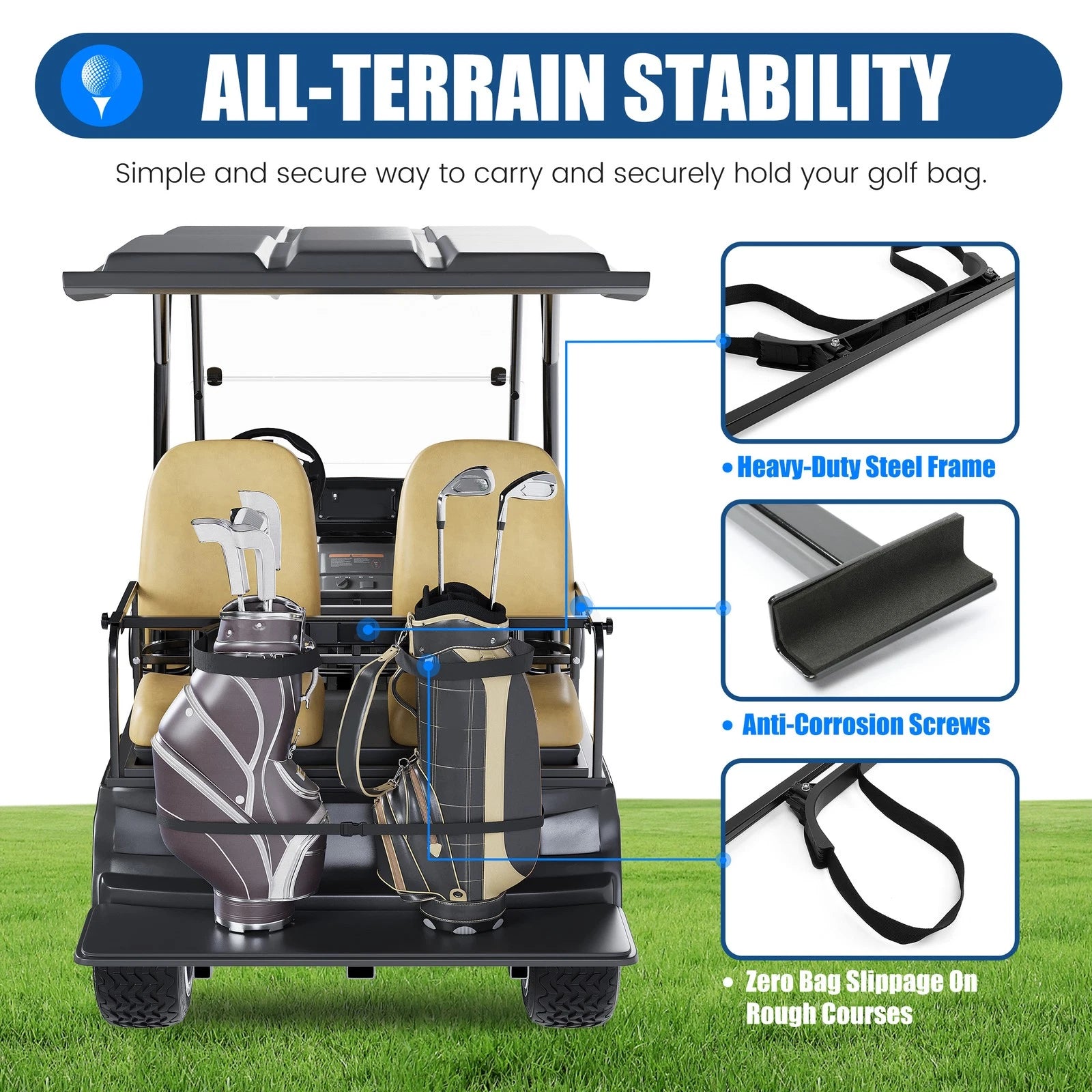 Golf Bag Holder Bracket for EZGO Club Car Yamaha (Universal)