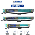 Set of 3 Michelin Optimum+ Ceramic Beam Wiper Blades for Kia (1995–2002)