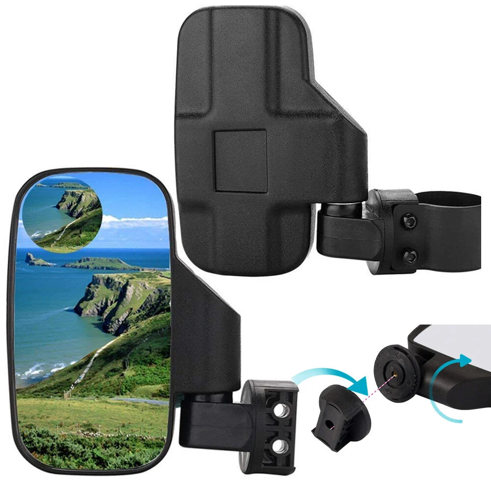 Rearview Side View Mirrors for Polaris RZR Ranger UTV/ATV (1.75-2" Roll Bar)