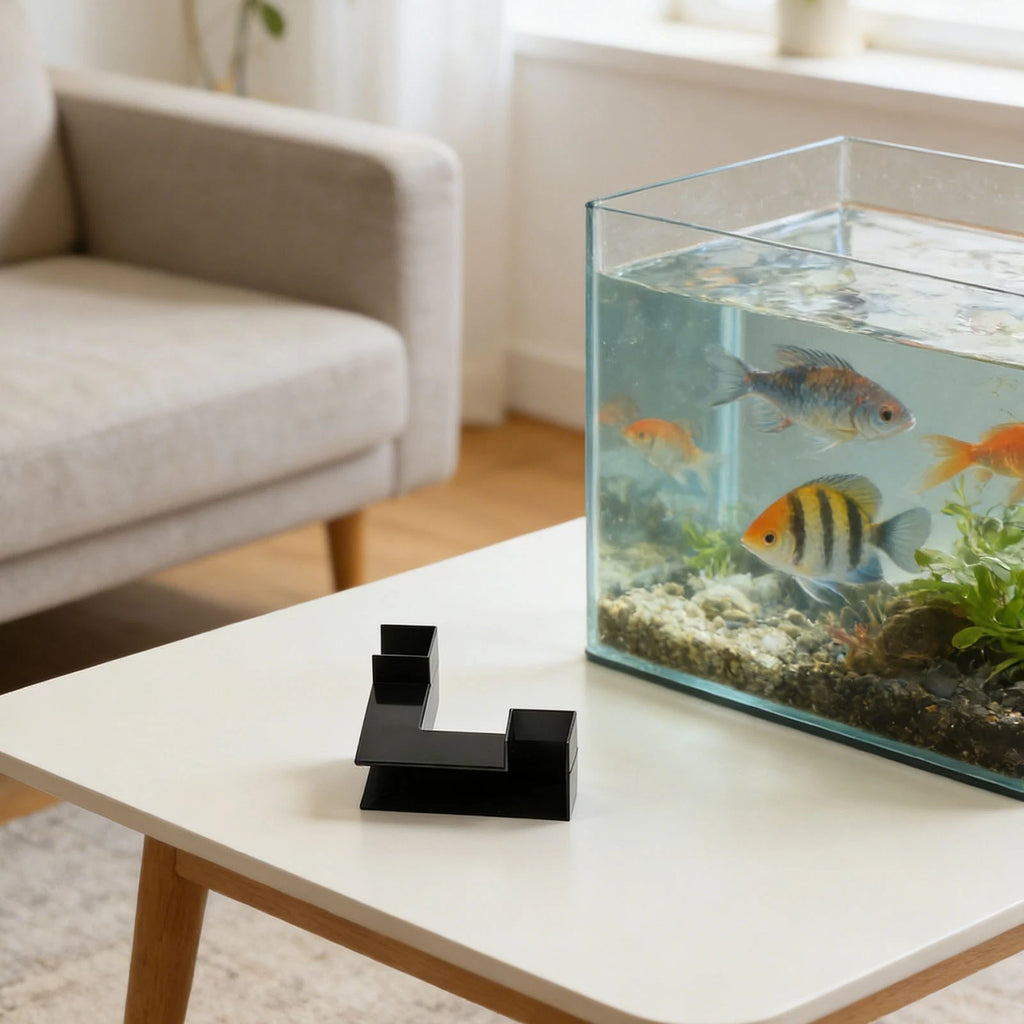 Tube Tunnel for Aquarium Fish Hiding Spot 12.5x12.5x5.5 cm Black White