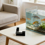 Tube Tunnel for Aquarium Fish Hiding Spot 12.5x12.5x5.5 cm Black White