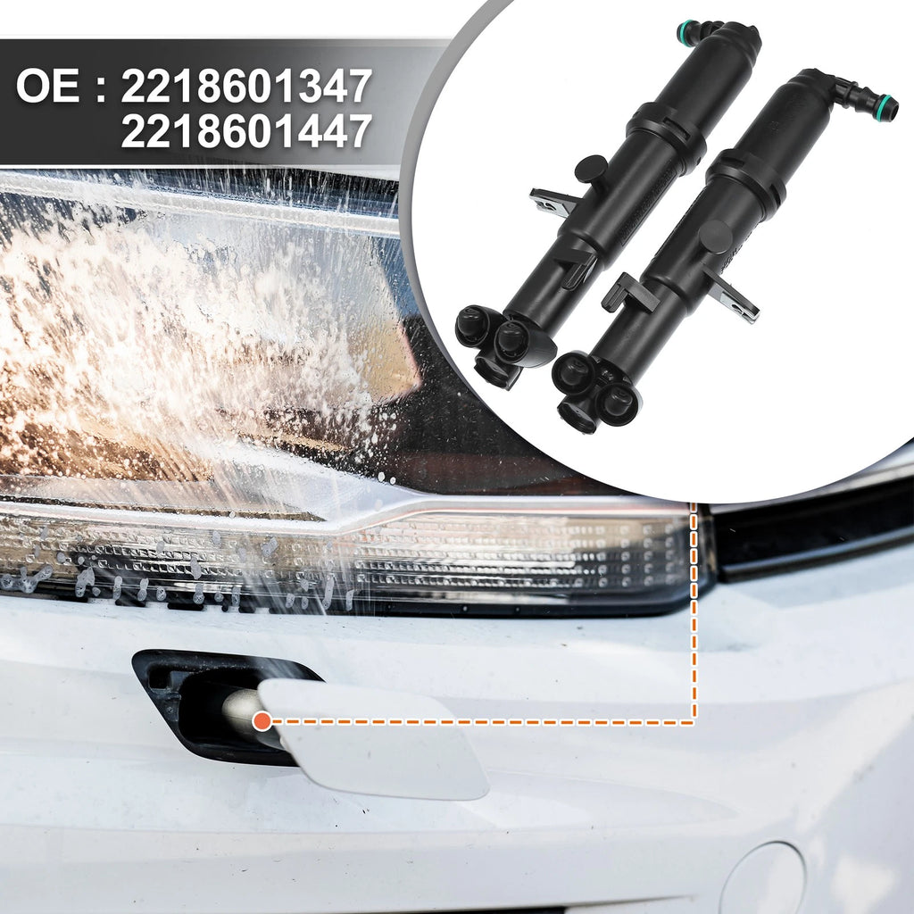 1 Pair Headlight Washer Nozzle for Mercedes-Benz CL 550 (2007)