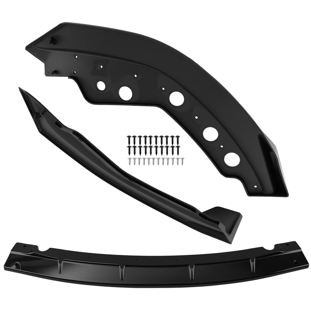 Front Bumper Lip Kit for BMW G20 G28 3 Series (2019–2022) M Sport Glossy Black