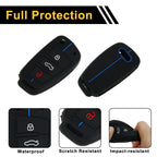 Silicone Car Key Case for Audi A1, A3 (8P, 8V, S3) - Black Blue