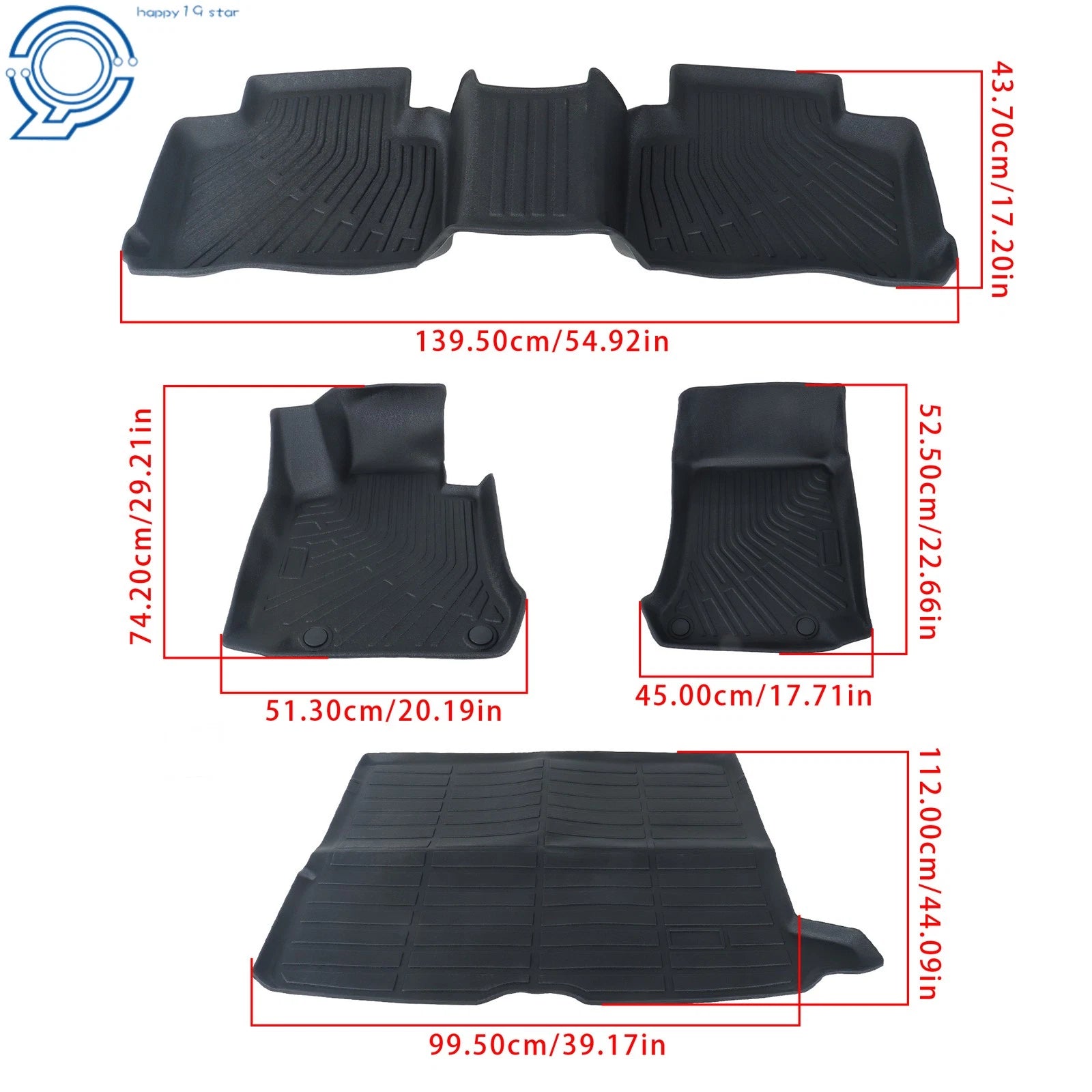 Cargo Liner TPE Floor Mats for Mercedes Benz GLC Class (2016–2022)
