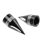 Black & White Spike Front Axle Cap Nut for Harley Touring Dyna Sportster