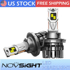 2X H13 9008 LED Headlight Bulbs for 32000LM 6500K White