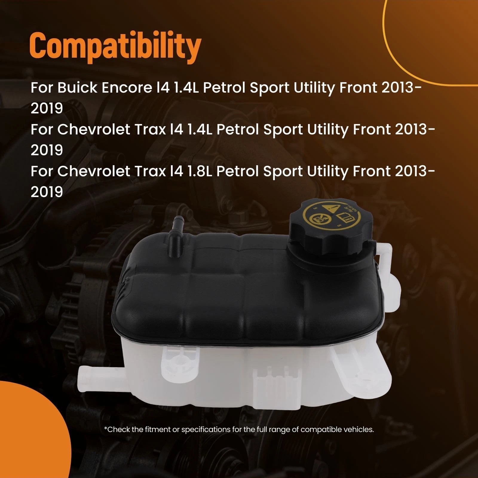 Engine Coolant Reservoir Tank with Cap for Chevy Trax/Buick Encore (2013-2019)