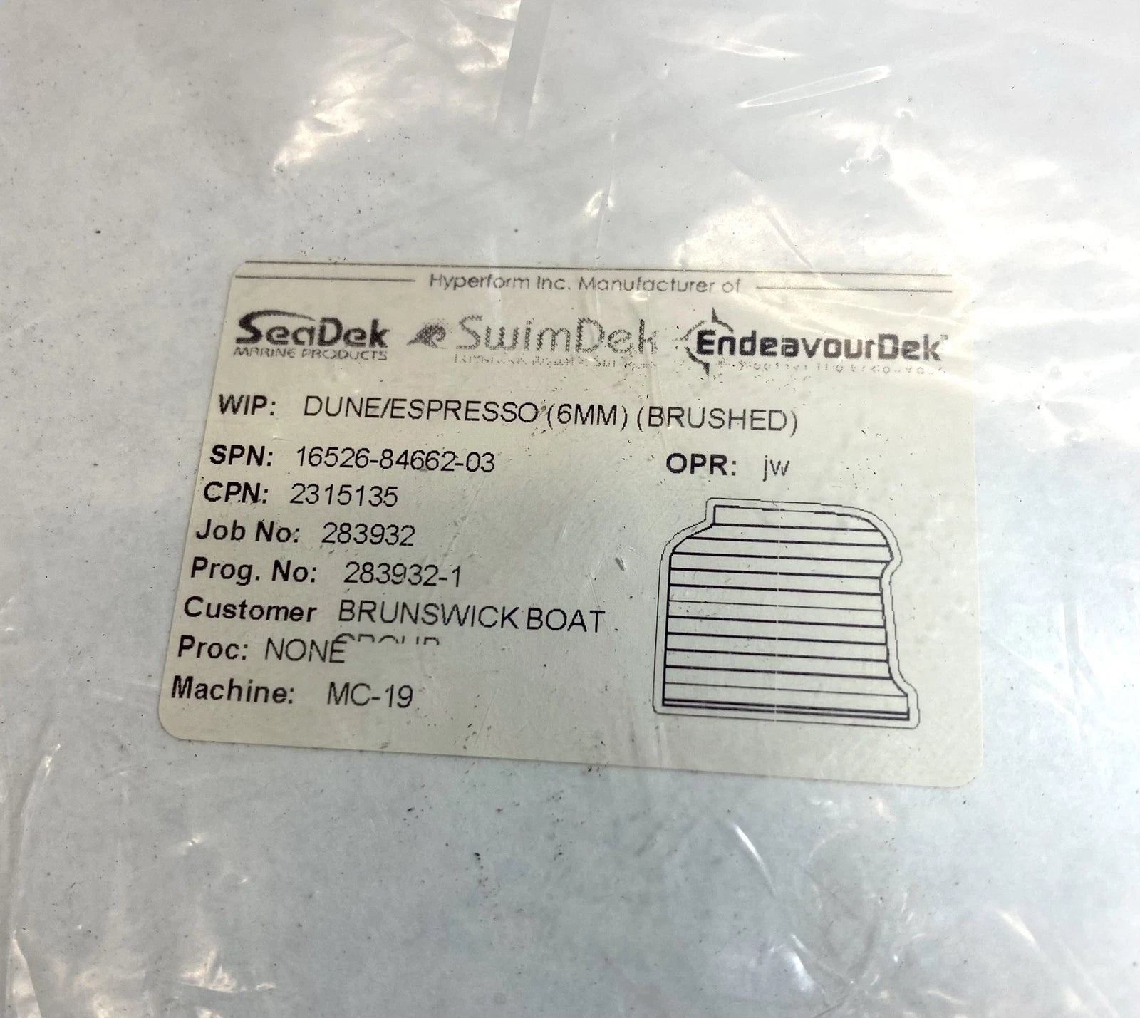 SeaDek Swim Platform Mat for Sea Ray 270 (2015) - Dune/Espresso Brushed