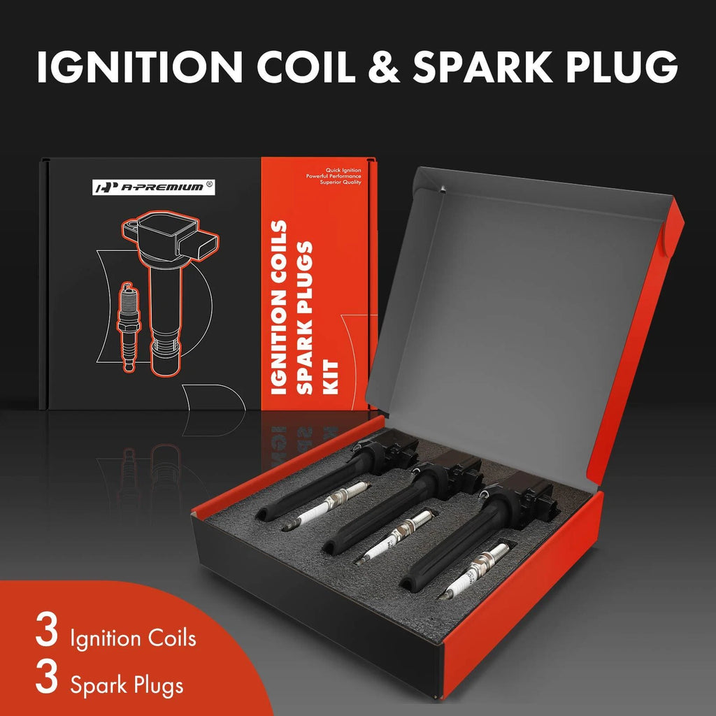 3X Ignition Coil & 3X Iridium Spark Plug for Mitsubishi Mirage (2014-2015)