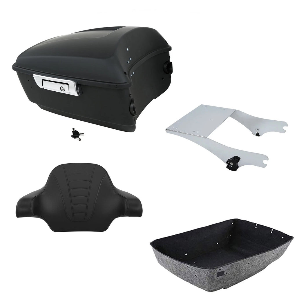 Matte Black Backrest Pad Mount Rack for Harley Touring (1997–2008)