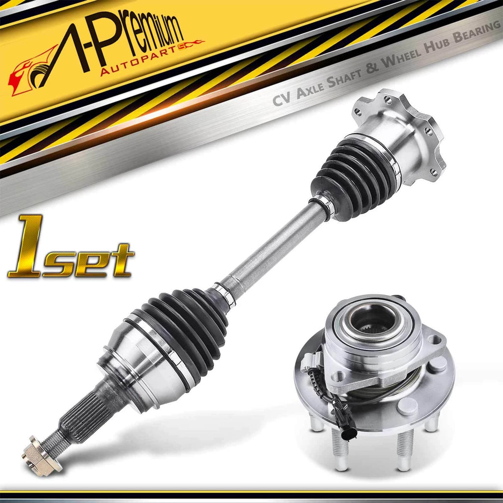 Front CV Axle and Wheel Hub Bearing Assembly for GMC Sierra, Chevy Silverado 