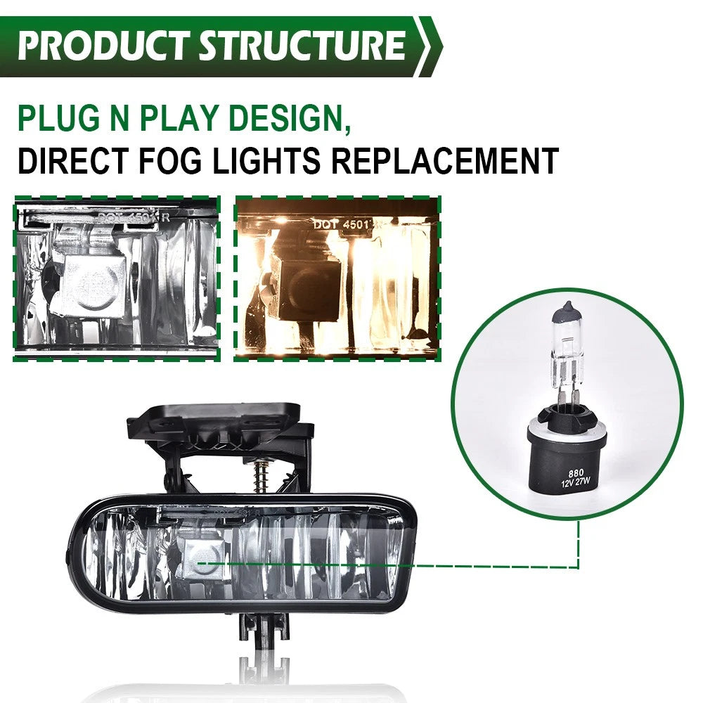 Fog Lights for GMC Sierra/Yukon (1999–2006) - Smoke Lens